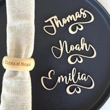 Namensschilder Hochzeit für Gläser aus Holz | 3mm - LaserArt Germany