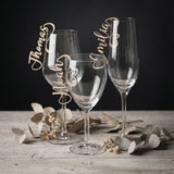Namensschilder Hochzeit für Gläser aus Holz | 5mm - LaserArt Germany