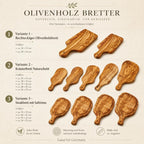 Größenübersicht Olivenholzbretter Variante 1 bis 3