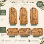 Olivenholzbrett mit Stadtkarte personalisiertes Hochzeitsgeschenk – Größenvergleich in der Hand
