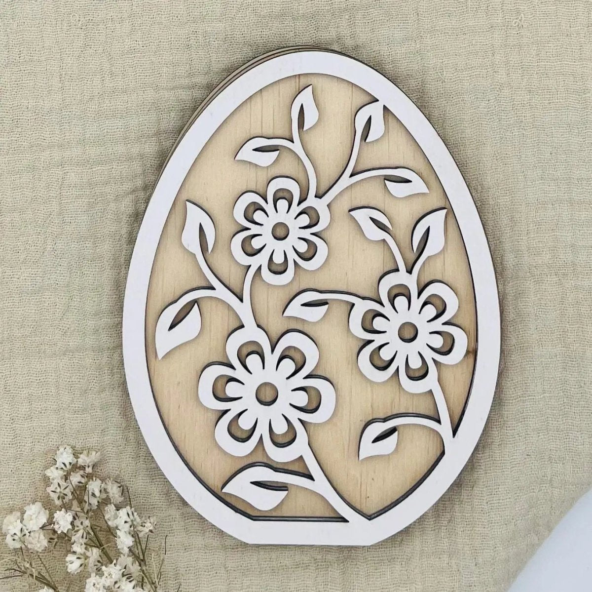 Geldgeschenk Ostern Osterei aus Holz personalisiert – Rückseite des Ostereis