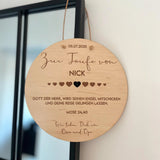 Patenkind Taufgeschenkvon Patentante und Patenonkel | Rund und Herz Form - LaserArt Germany