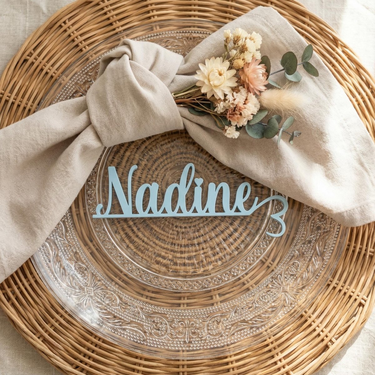 Personalisierte Acryl - Namensschilder für Hochzeiten - LaserArt Germany