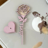 Personalisierte Ewige Rose aus Holz | Geschenkidee für Paare, Hochzeit & Jahrestag - LaserArt Germany