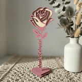 Personalisierte Ewige Rose aus Holz | Geschenkidee für Paare, Hochzeit & Jahrestag - LaserArt Germany
