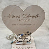 Personalisierte Geldgeschenk Herzplatte aus Holz – Hochzeitsgeschenk & Erinnerung - LaserArt Germany