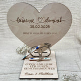 Personalisierte Geldgeschenk Herzplatte aus Holz – Hochzeitsgeschenk & Erinnerung - LaserArt Germany