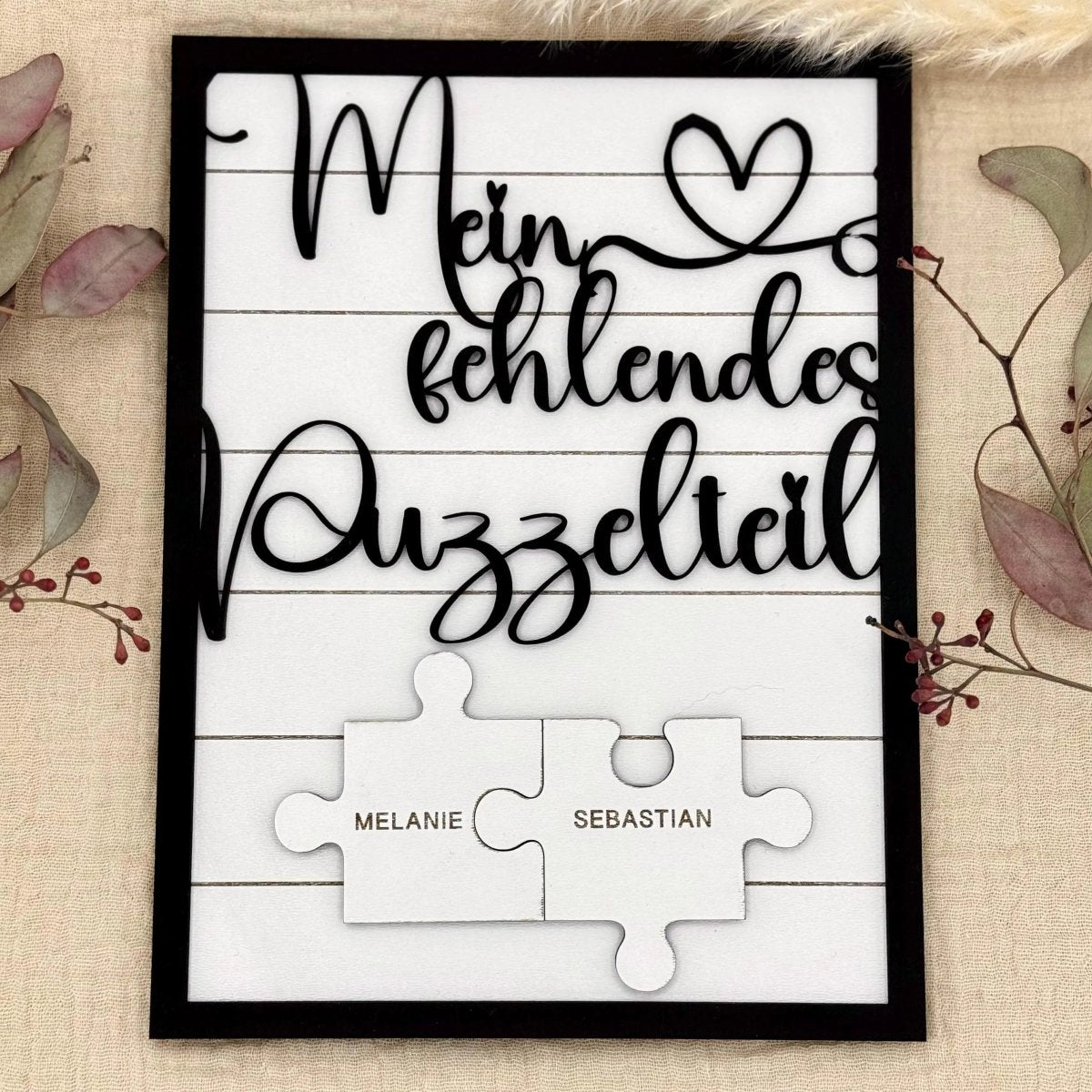 Personalisiertes Puzzleteil Geschenk für Paare – Hauptansicht