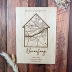 Personalisierte Koordinatenkarte aus Holz – stilvolle Wanddeko & Geschenk - LaserArt Germany
