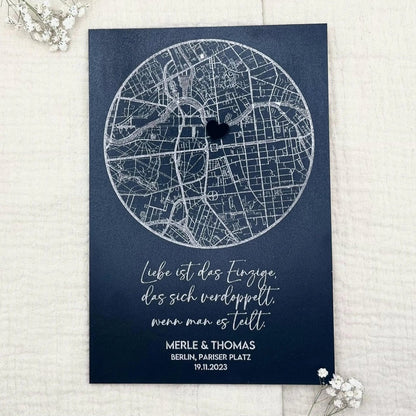 Personalisierte Koordinatenkarte aus Holz – stilvolle Wanddeko & Geschenk - LaserArt Germany