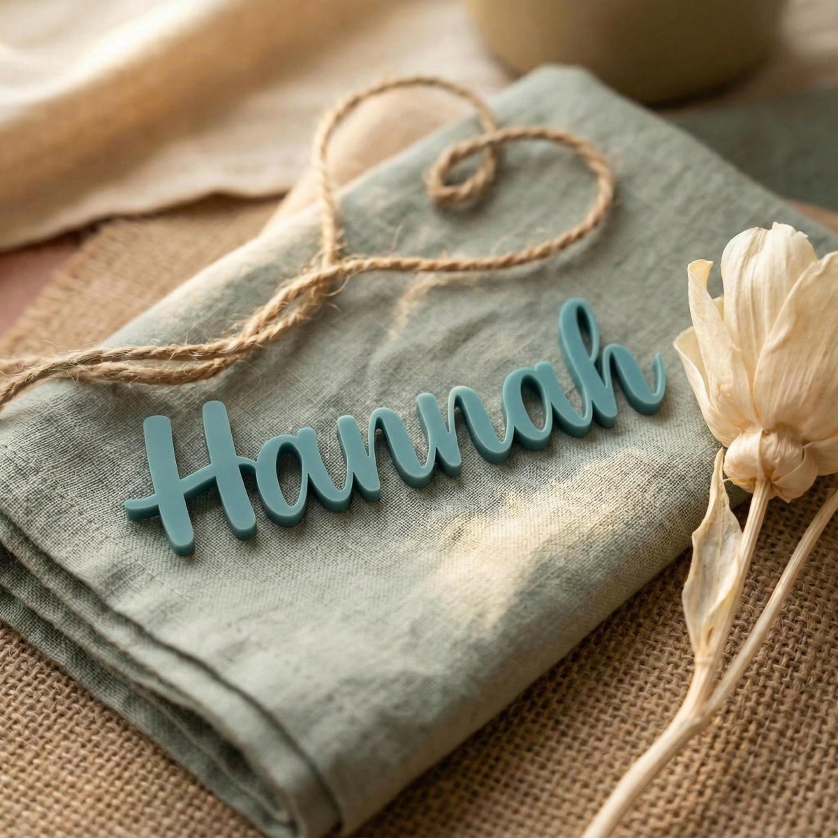 Personalisierte Namen aus Acryl – Moderne Platzkarten & Tischdeko für Hochzeit in 20 Farben - LaserArt Germany