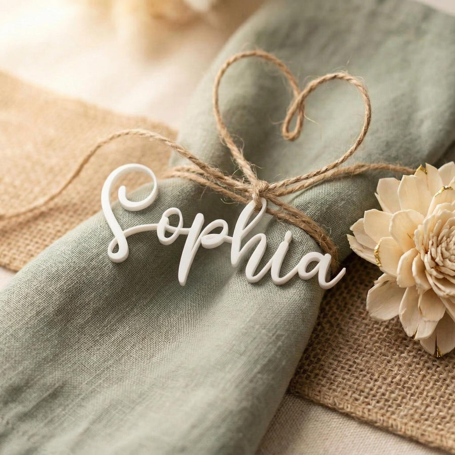 Personalisierte Namen aus Acryl – Moderne Platzkarten & Tischdeko für Hochzeit in 20 Farben - LaserArt Germany