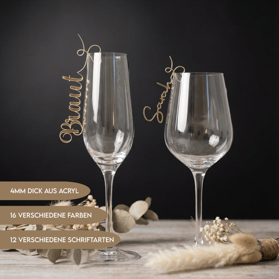 Personalisierte Namensschilder Hochzeit aus Acryl - LaserArt Germany