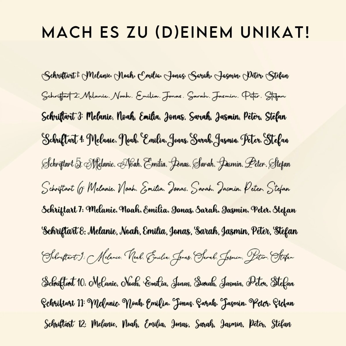 Personalisierte Namensschilder Hochzeit aus Acryl - LaserArt Germany