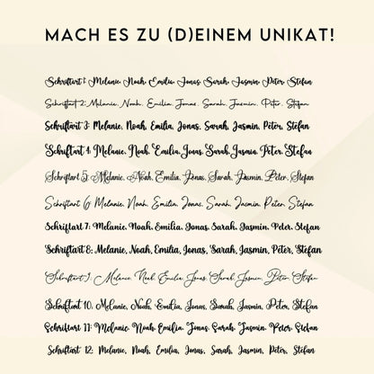 Personalisierte Namensschilder Hochzeit aus Acryl - LaserArt Germany