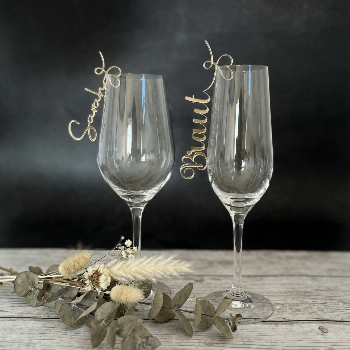 Personalisierte Namensschilder Hochzeit aus Acryl - LaserArt Germany