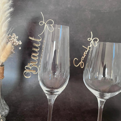 Personalisierte Namensschilder Hochzeit aus Acryl - LaserArt Germany