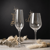 Personalisierte Namensschilder Hochzeit aus Acryl - LaserArt Germany