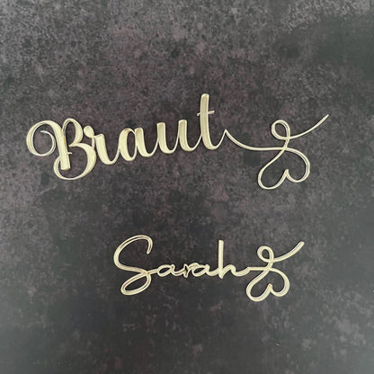 Personalisierte Namensschilder Hochzeit aus Acryl - LaserArt Germany