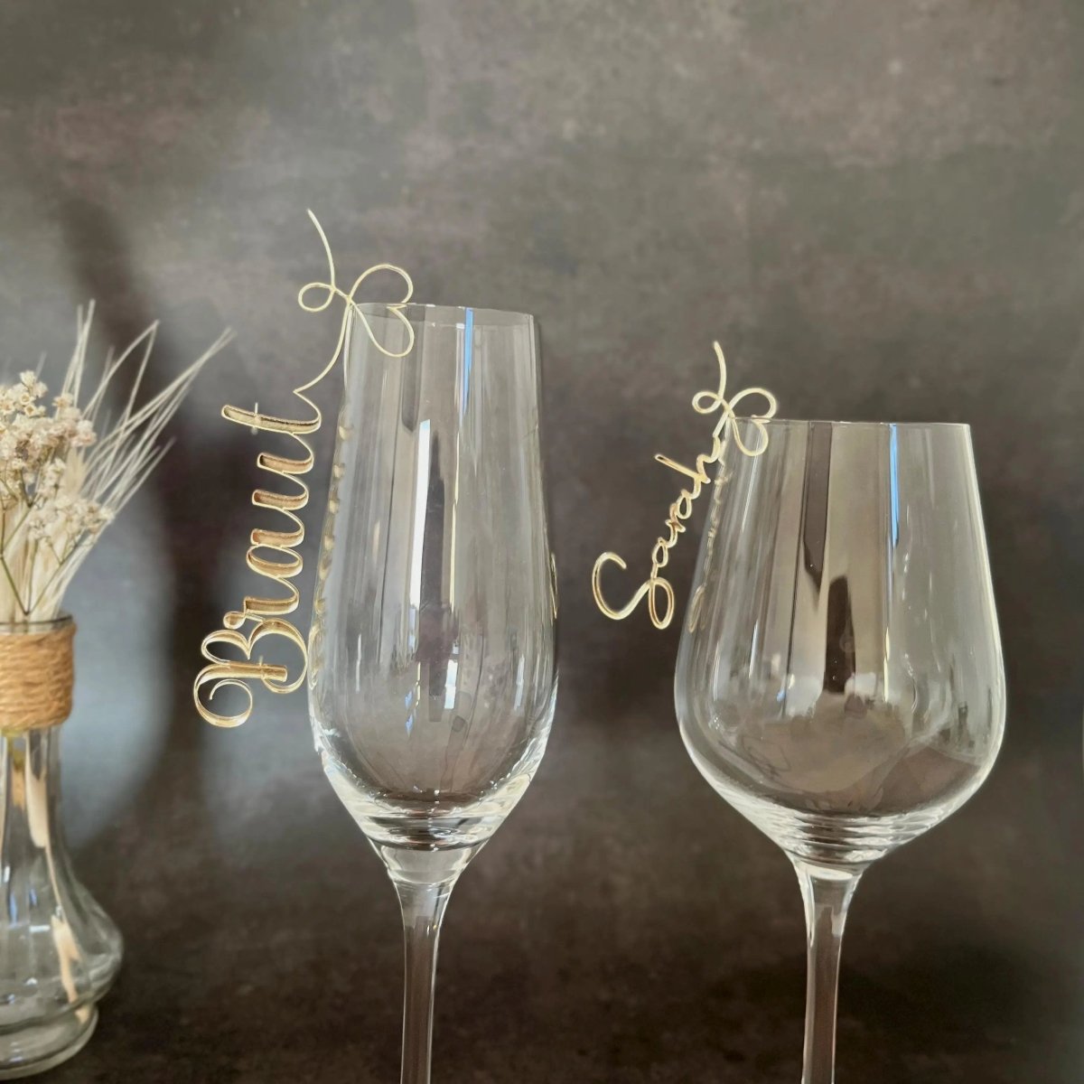 Personalisierte Namensschilder Hochzeit aus Acryl - LaserArt Germany