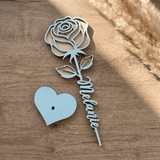 Personalisierte Rose aus Holz – 3D Blumengeschenk & Dekoration - LaserArt Germany