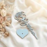 Personalisierte Rose aus Holz – 3D Blumengeschenk & Dekoration - LaserArt Germany