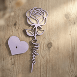 Personalisierte Rose aus Holz – 3D Blumengeschenk & Dekoration - LaserArt Germany