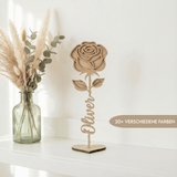 Personalisierte Rose aus Holz – 3D Blumengeschenk & Dekoration - LaserArt Germany