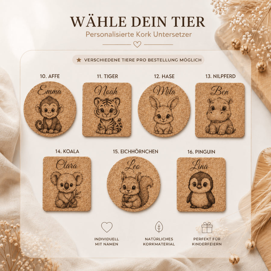 Personalisierte Untersetzer | Geschenk mit Gravur - LaserArt Germany