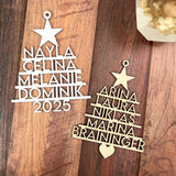 Personalisierte Weihnachtskugel | Christbaumschmuck Anhänger mit Namen aus Holz - LaserArt Germany