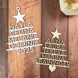 Personalisierte Weihnachtskugel | Christbaumschmuck Anhänger mit Namen aus Holz - LaserArt Germany