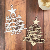 Personalisierte Weihnachtskugel | Christbaumschmuck Anhänger mit Namen aus Holz - LaserArt Germany