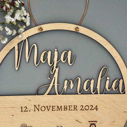 Personalisiertes Geburtsschild | Geschenk für Enkelkinder - LaserArt Germany