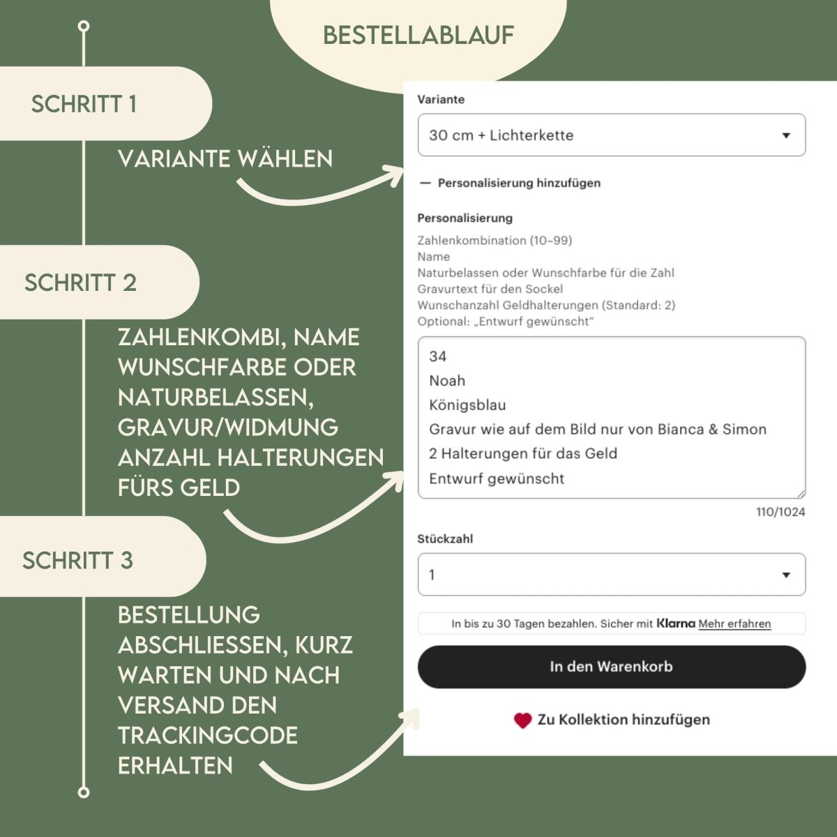 Personalisiertes Geldgeschenk zum Geburtstag | Zahlen 10–99 mit Name - LaserArt Germany