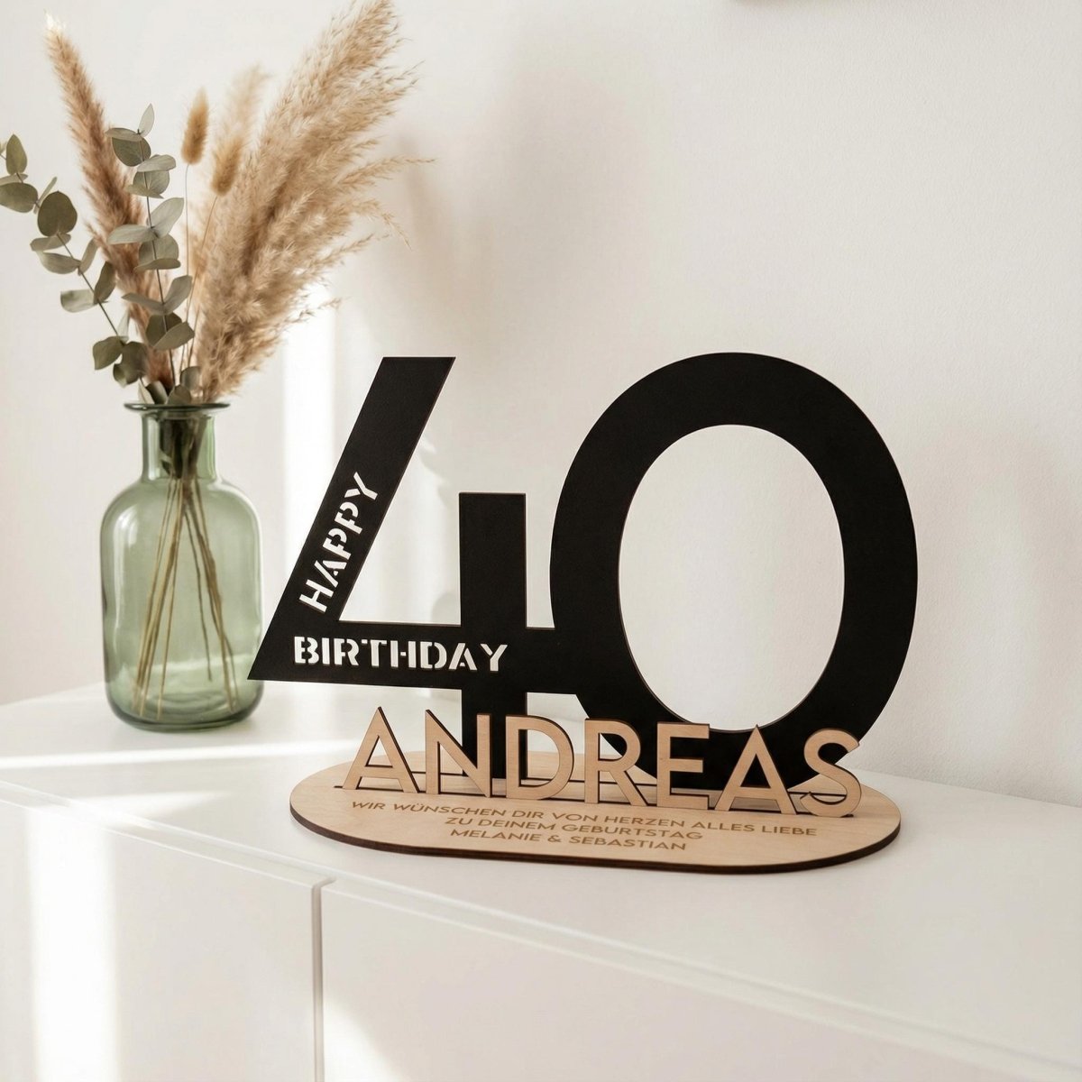 Personalisiertes Geldgeschenk zum Geburtstag | Zahlen 10–99 mit Name - LaserArt Germany