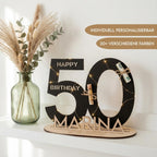 Personalisiertes Geldgeschenk zum Geburtstag | Zahlen 10–99 mit Name - LaserArt Germany