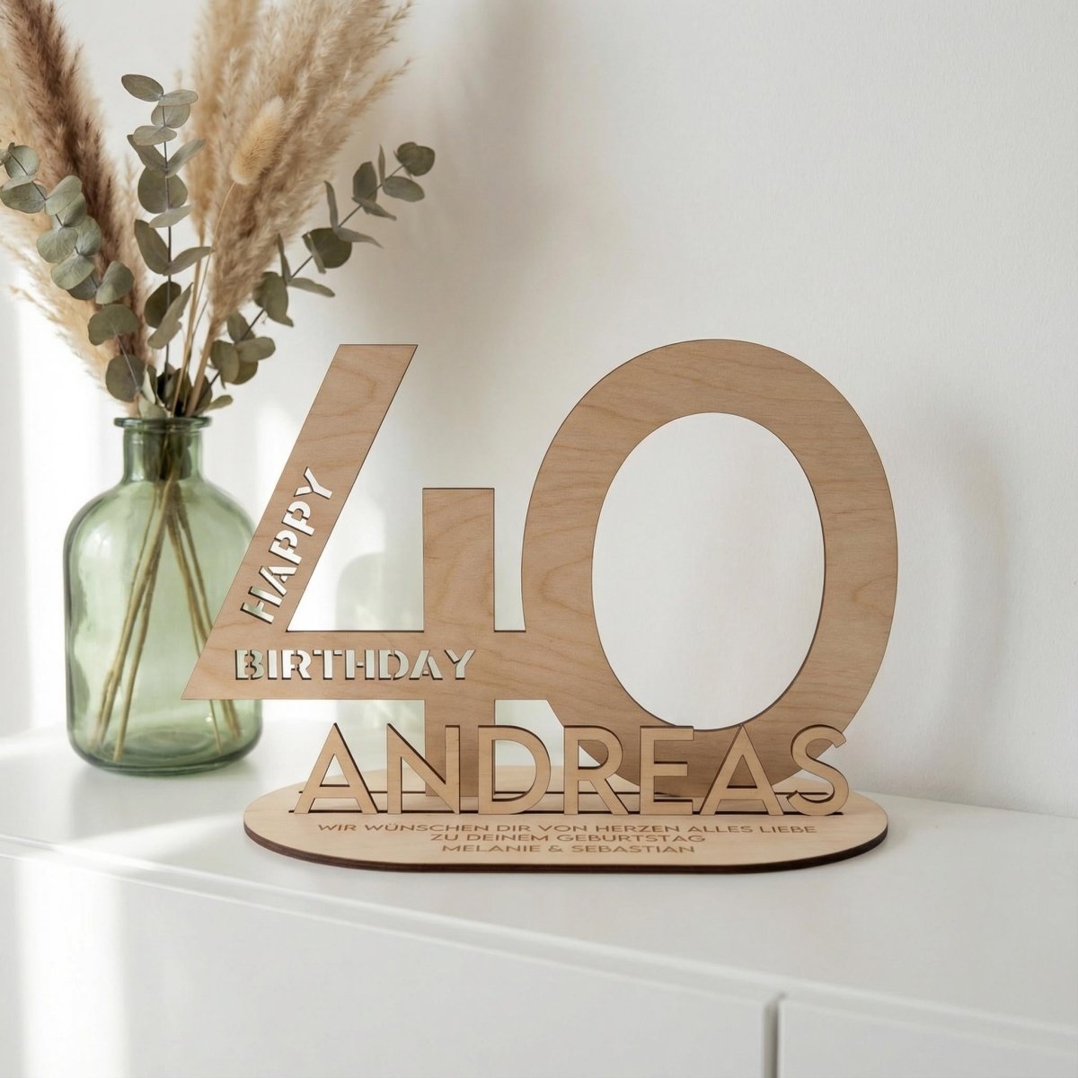 Personalisiertes Geldgeschenk zum Geburtstag | Zahlen 10–99 mit Name - LaserArt Germany