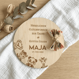 Personalisiertes Geldgeschenk zur Taufe aus Holz – mit Name, Datum & Spruch - LaserArt Germany