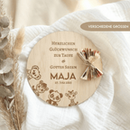 Personalisiertes Geldgeschenk zur Taufe aus Holz – mit Name, Datum & Spruch - LaserArt Germany