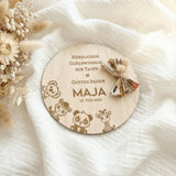 Personalisiertes Geldgeschenk zur Taufe aus Holz – mit Name, Datum & Spruch - LaserArt Germany