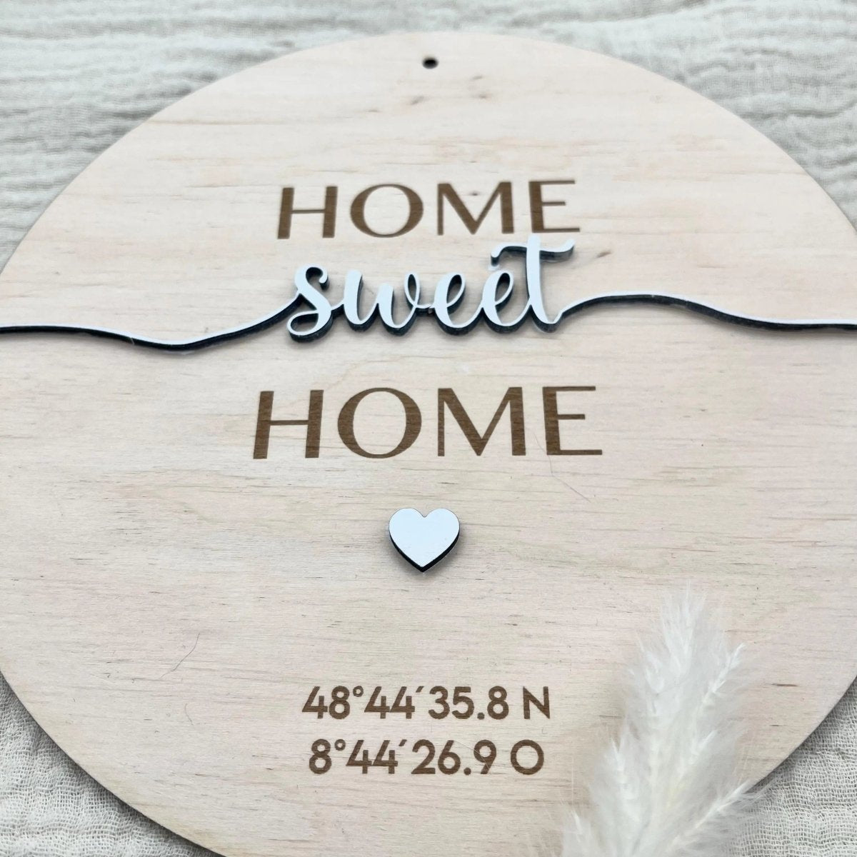 Personalisiertes Geschenk Einzug | personalisiertes Schild mit Koordinaten - LaserArt Germany