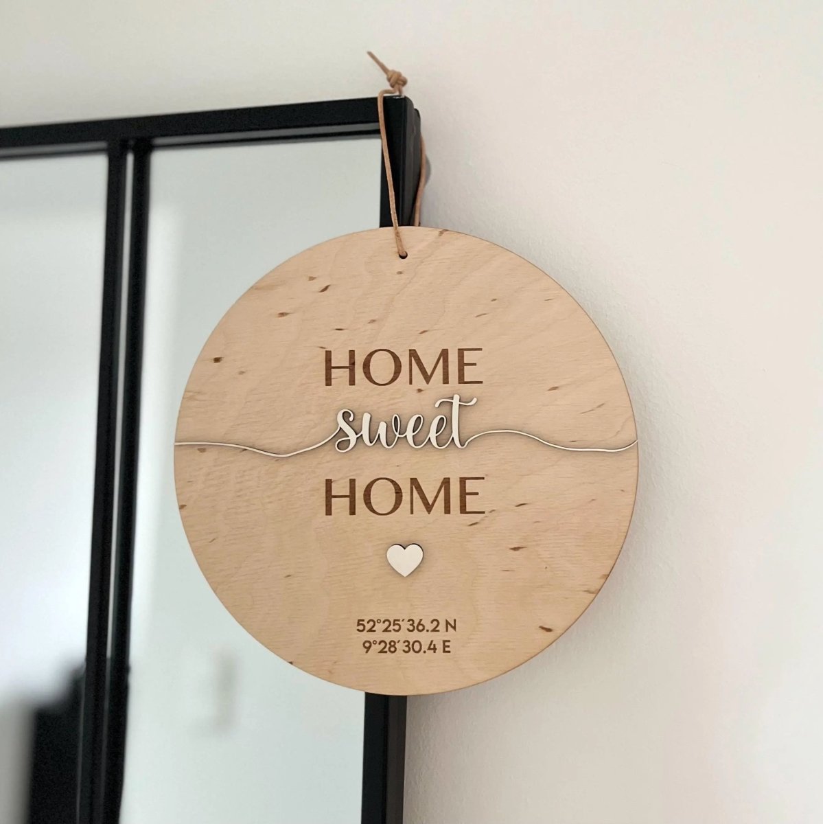 Personalisiertes Geschenk Einzug | personalisiertes Schild mit Koordinaten - LaserArt Germany