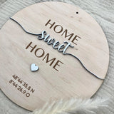 Personalisiertes Geschenk Einzug | personalisiertes Schild mit Koordinaten - LaserArt Germany