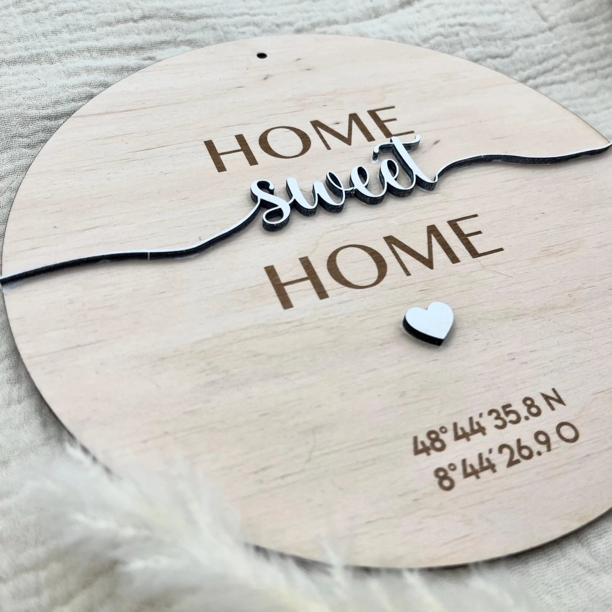 Personalisiertes Geschenk Einzug | personalisiertes Schild mit Koordinaten - LaserArt Germany