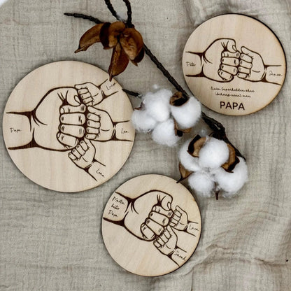 Personalisiertes Geschenk Vatertag auf Holz | Papa und seine Kids - LaserArt Germany