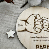 Personalisiertes Geschenk Vatertag auf Holz | Papa und seine Kids - LaserArt Germany