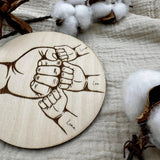 Personalisiertes Geschenk Vatertag auf Holz | Papa und seine Kids - LaserArt Germany