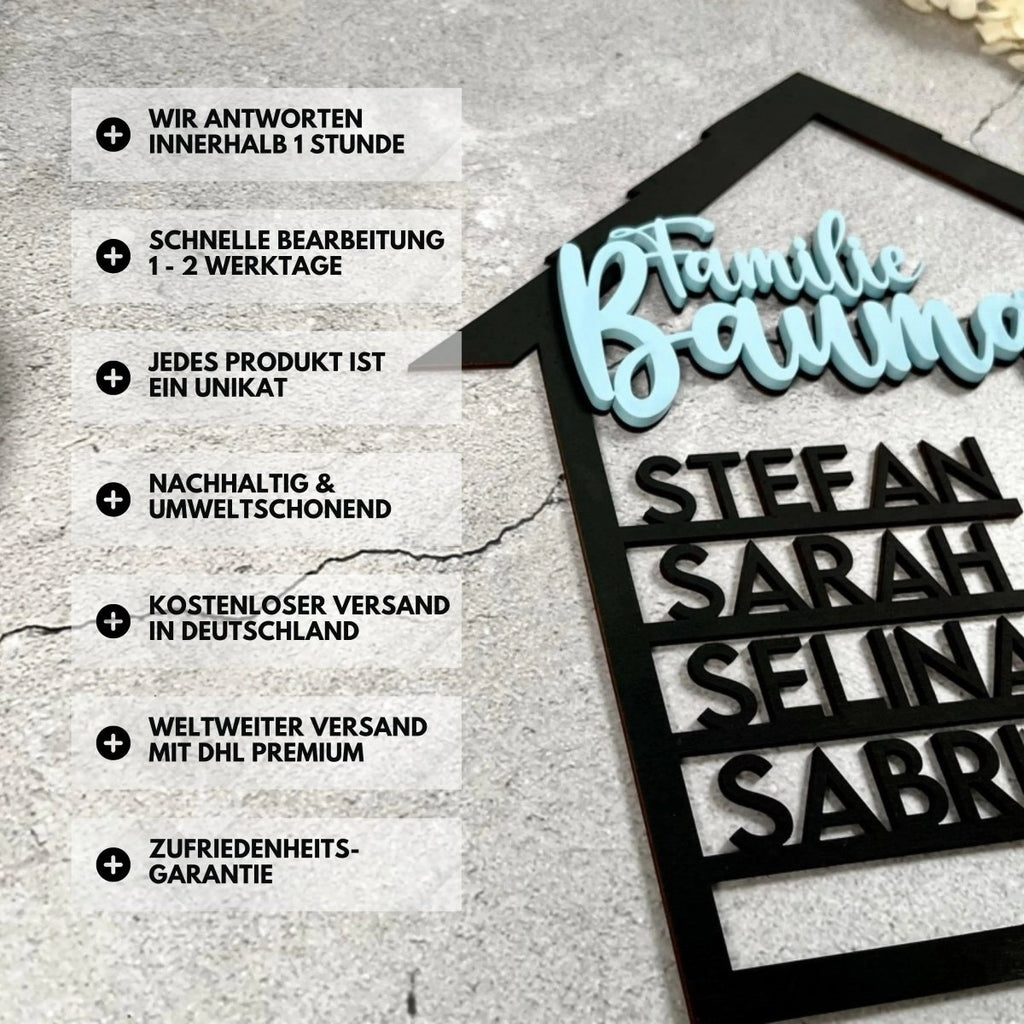 Personalisiertes Geschenk zum Einzug Holz & Acryl - LaserArt Germany