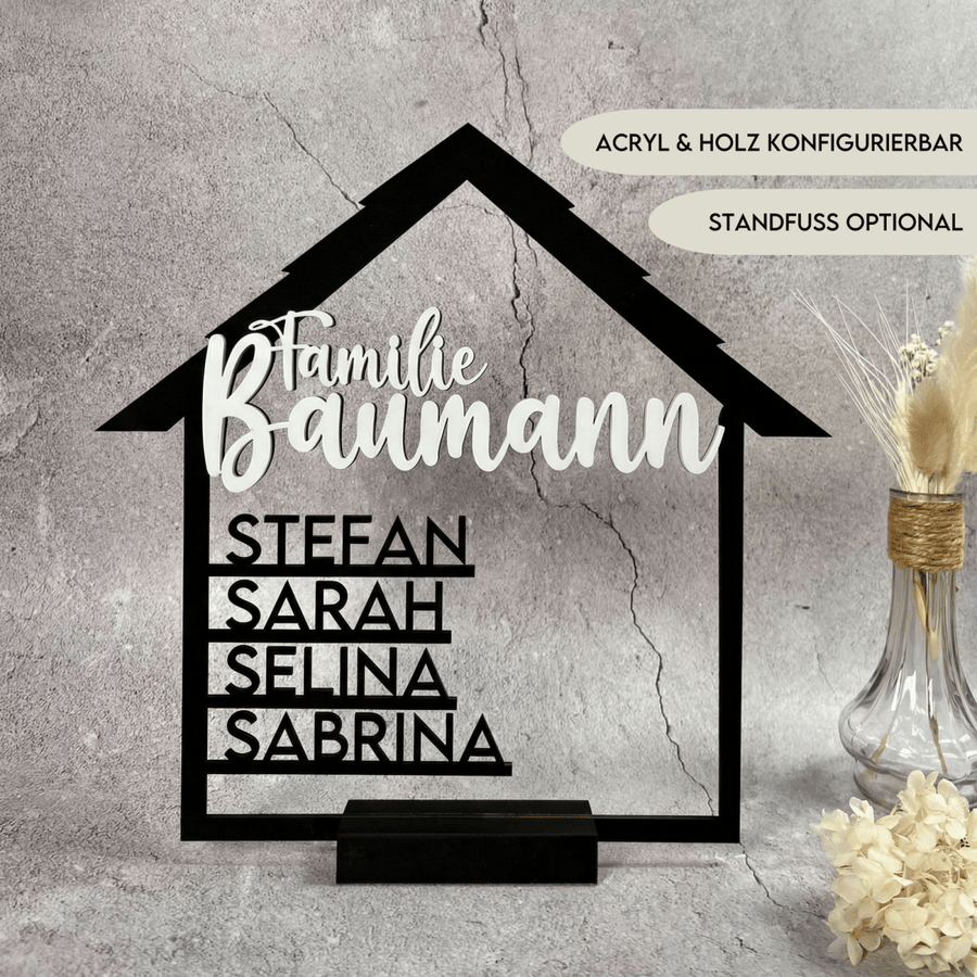 Personalisiertes Geschenk zum Einzug Holz & Acryl - LaserArt Germany