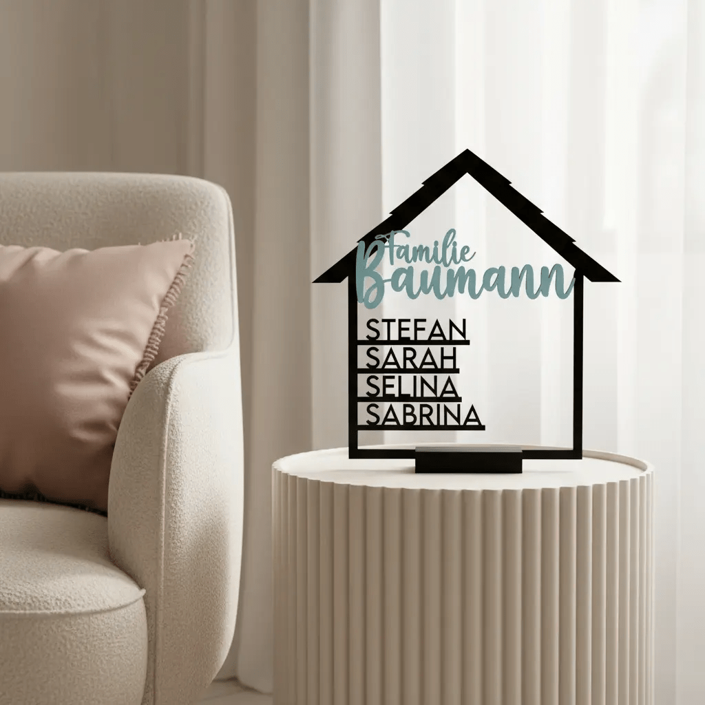 Personalisiertes Geschenk zum Einzug Holz & Acryl - LaserArt Germany